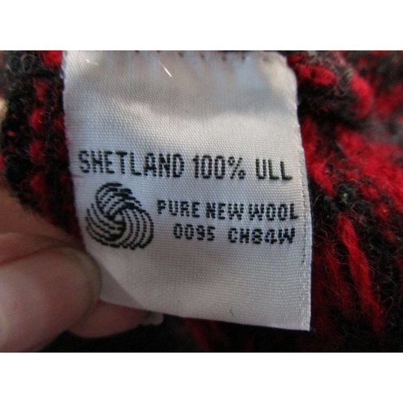 Bouviac Norway Fair Isle Oversize Unisex Sweater Medium EUC Wool Red Charcoal - Picture 6 of 16